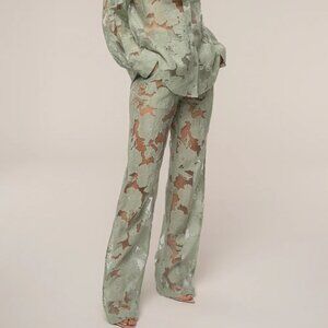 JLUXLABEL Sage Organza Floral Pant - M